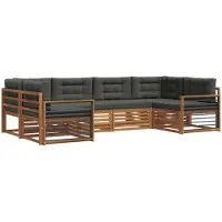 vidaXL Outdoor-Sofagarnitur 6 stk. Natur und Anthrazit