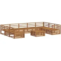 vidaXL Outdoor-Sofagarnitur 10 stk. Natur Massivholz Akazie