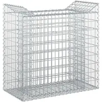 vidaXL Gabionen-Hochbeet 50 x 100 x 100 cm Verzinkter Stahl Silber