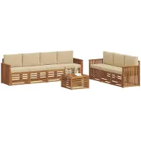 Syfax Sofagarnituren 8 pcs Natur und Beige Massivholz Akazie