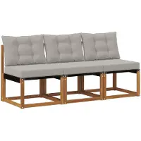 vidaXL 3 Stück Outdoor Mittelsofa