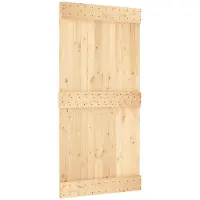 Syfax Schiebetür NARVIK Natürlich und Schwarz 100 x 210 cm (213,5 cm)