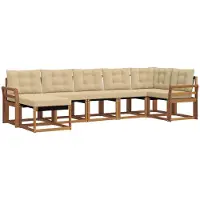 vidaXL Outdoor-Sofagarnitur 7 stk. Natur und Beige