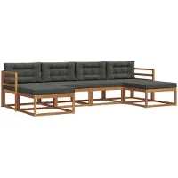 vidaXL Outdoor-Sofagarnitur 6 stk. Natur und Anthrazit