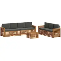 Syfax Sofagarnituren 8 pcs Natur und Anthrazit Massivholz Akazie