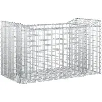 vidaXL Gabionen-Hochbeet 50 x 100 x 60 cm Verzinkter Stahl Silber