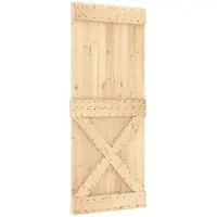 Syfax Schiebetür NARVIK Natürlich und Schwarz 85 x 210 cm (213,5 cm)