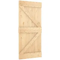 Syfax Schiebetür NARVIK Natürlich und Schwarz 95 x 210 cm (213,5 cm)