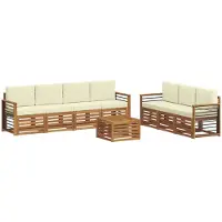 Syfax Sofagarnituren 8 pcs Natur und Creme Massivholz Akazie