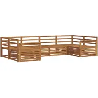 vidaXL Outdoor-Sofagarnitur 6 pcs Natur