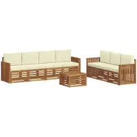 Syfax Sofagarnituren 8 pcs Natur und Creme Massivholz Akazie