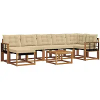 vidaXL Outdoor-Sofagarnitur 8 stk. Natur und Beige