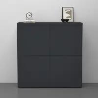 Doporro Sideboard Kommode 100 cm in Anthrazit matt Aufbewahrungsschrank Bodenstehend für Ihren Wohnbereich Viel Stauraum Schrank 04