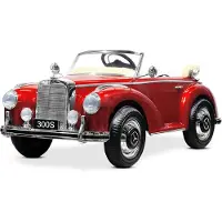 BOGI Mercedes Benz Oldtimer 300s Kinderfahrzeug Elektrofahrzeug 12V EVA Reifen Ledersitz MP3 Beige
