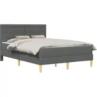 Syfax Bettgestell mit Matratze Dunkelgrau 120 x 190 cm Stoff