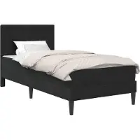 vidaXL Bettgestell mit Matratze mit Kopfteil Schwarz 90 x 200 cm Samt