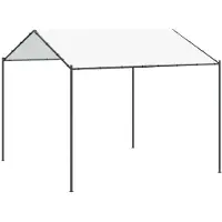 Syfax Pavillon 4 x 4 x 2,6 m Weiß Stahl und Polyester 180 gsm