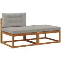 vidaXL Sectional Sofa Einheiten mit Kissen 2 Stück Natur