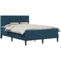 vidaXL Bettgestell mit Matratze mit Kopfteil Blau 120 x 200 cm Samt