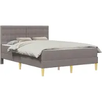 Syfax Bettgestell mit Matratze mit Kopfteil Taupe 120 x 190 cm Stoff
