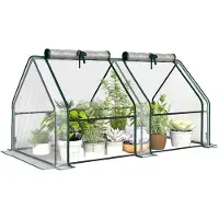Outsunny Gewächshaus 180L x 90B x 90H cm Transparent | Gr.: onesize