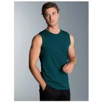 Trigema Trägertop "Trägershirt aus Single-Jersey", Herren, Gr. M, saphir, Single Jersey, 100% Baumwolle, Basic, lang, Rundhals, Tops Trägertop