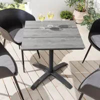 Riess Outdoor Bistrotisch DESIGNO 70cm schwarz grau Aluminium wetterfest Gartentisch Balkontisch Terrassentisch