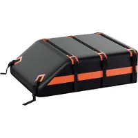 Fiqops Faziango Auto Dachgepäckbox 21 Cuft 700D Wasserdicht 132x101x42cm mit 8 Gurten & Antirutschmatte für SUV PKW