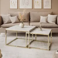 Lookway Kaffeetisch 2in1 YOSHI LEVANTO Gold Chrom
