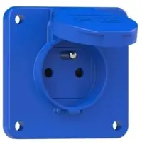Pce 104-8bc Schutzkontakt-Anbausteckdose 75x75 fb Shutter IP54 rückwärtig (blau) 1048bc