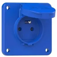 Pce 104-8b Schutzkontakt-Anbausteckdose 75x75 fb IP54 rückwärtig (blau) 1048b