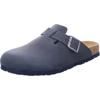 Rohde Herren Clog Pantolette Leder Schnalle bequem Grado 6698, Größe:42 EU, Farbe:Blau