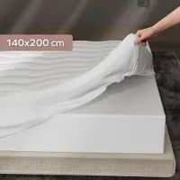 CozySense Topper 140x200 - Top-Matratze - Top-Bezug-Matratze - 3 Komfortschichten - Atmungsaktiver Egg-Box-Gel-Gedächtnisschaum - 3 cm - 360° Haltelastik