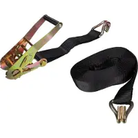 Velleman Toolland Zurrgurt, zweiteilig, mit Ratsche und J-Haken, UV-beständig und wasserabweisend, zur Sicherung mittlerer Lasten, max. 1000 kg, Polyester, schwarz, 12 m x 50 mm