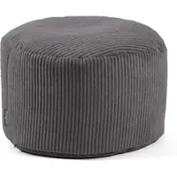 Mokebo® Pouf oder Sitzhocker aus Cord Der Faule Lenz Fußhocker in Anthrazit mit EPS-Perlen Füllung