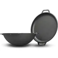 Brizoll 8L Kazan Schwenktopf Gusseisen Kasan Deckel-Bratpfanne Grill Campingtopf Kessel