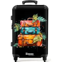 NoBoringSuitcases.com Hartschalen Koffer Mittelgroß 67x43x25 cm, 72L, Sommerliche Graffiti: Reisekoffer, Reisekoffer mit 4 Rollen