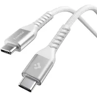 Spigen Essential USB C auf USB C 100W Gewebekabel, weiss EB10010CCA