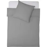 DS Produkte Lumaland Premium Bettwäsche Everyday Ganzjahres Bettbezug (135x200cm) & Kissenbezug (80x80cm) mit YKK Reißverschluss - Schwarz