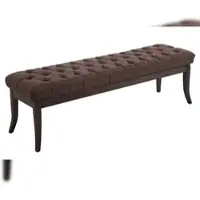 DELUKE Sitzbank CANNES - Stoff Braun 150x38x46 cm Dunkelbraun | Sitzbank Flur Sitzhocker Esszimmerbank Polsterbank Schlafzimmerbank