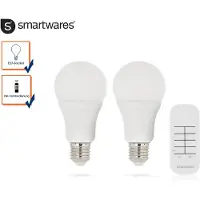 Smartwares SH4-99550 LED Schalterset, Intelligentes Leuchtmittel, Weiß, 0 - 30 m, LED, E27, Warmweiß
