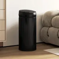 MODFU Sensor-Mülleimer Edelstahl Schwarz 30,5x30,5x68 cm, 42 L, berührungslos, Soft-Close