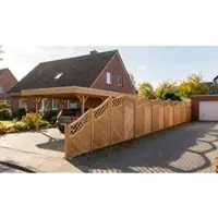 Meingartenversand.de Sichtschutz Taunus Bogen 180 x 190 auf 180 cm – Sichtschutzzaun mit Rankgitter aus Douglasie, naturbelassen – eleganter Zaun – Holzzaun für Garten