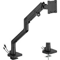 Dutzo Skaermholder til 1 skaerm (op til 57") - Heavy Duty Deluxe med USB A & C porte - Sort
