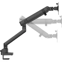Dutzo Monitorarm für 1 Monitor (17"-40") - Pro+ Version mit 1 x USB-A & 1 x USB C port (Grau / Schwarz)