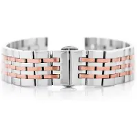 Pacific Armband Modell 4, silberfarben mit rosé-goldenen Akzenten, 22 mm