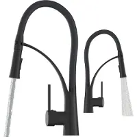 Granitan | Küchenarmatur Nexo - Schwarz - 43 cm Höhe - Flexibler Auslauf - Zwei Wasserstrahlen