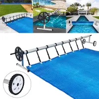 XMTECH Fahrbares Pool Aufrollvorrichtung Aufroller mit Rädern 3 - 5,70 m verstellbar Aufrollsystem für Solarplanen Poolplanen Abdeckung