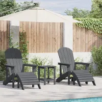 vidaXL Desgin 3-teiliges Garten-Lounge-Set Hellgrau HDPE - Gartenstühle 3335849