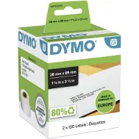 Dymo 99010 Drucker-Etiketten - Weiß und Schwarz - 28 x 89 mm (Packung mit 6 Stück)